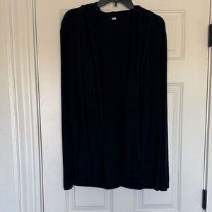 Black Hooded Cardigan